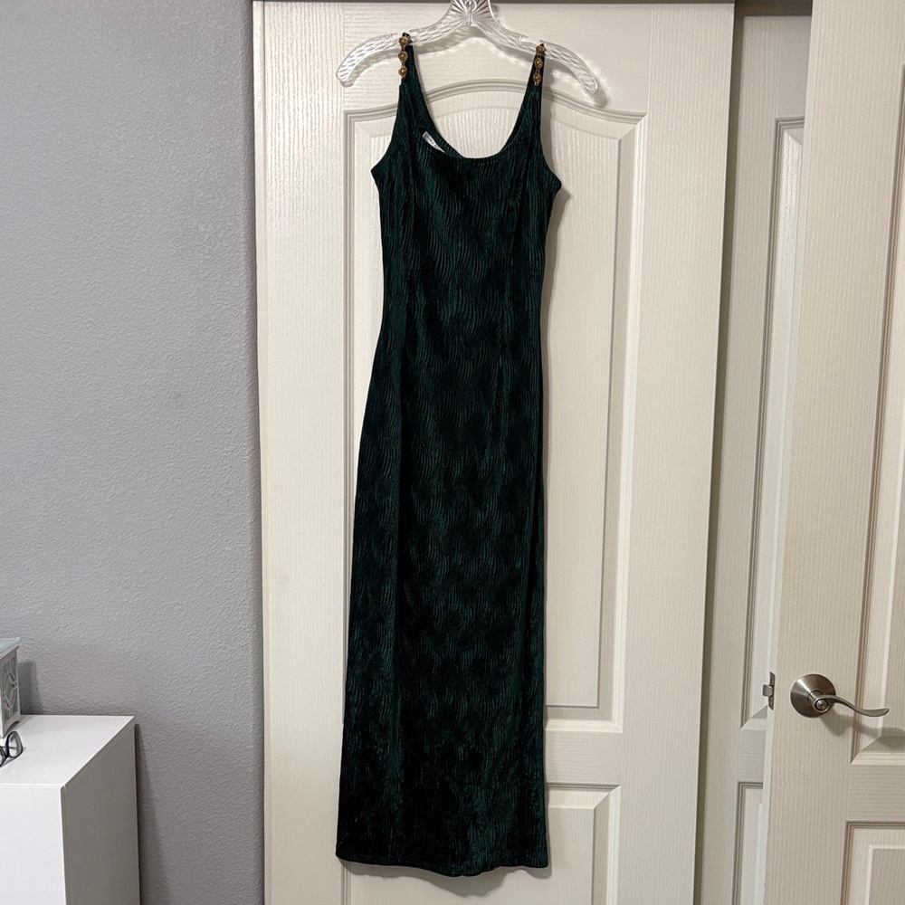 Jessica McClintock Dark Green Maxi Dress